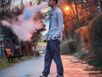 Young boy vaping