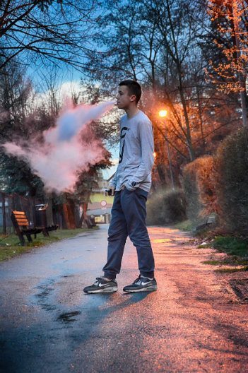 Young boy vaping